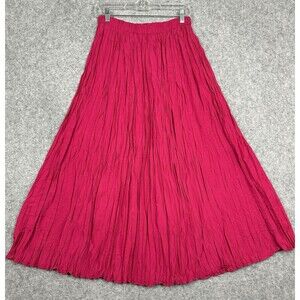 Sequel by Sharon Anthony Maxi Broom Skirt Womens L Pink Prairie Western Boho VTG